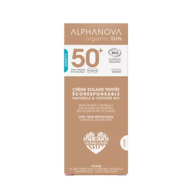 Crème solaire teintée bio