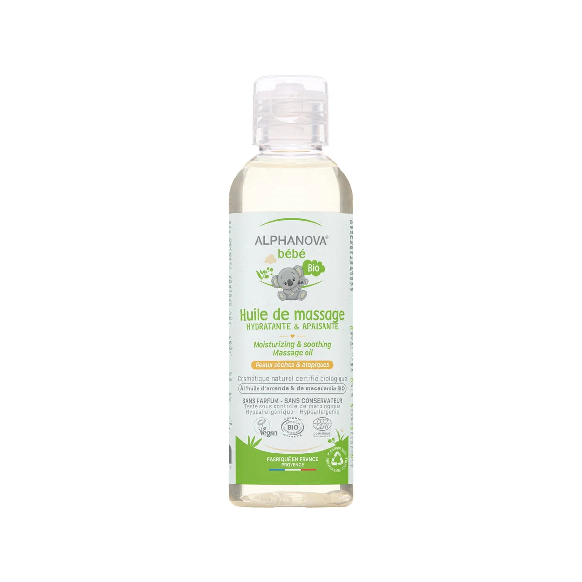 Huile de massage bio pour bébé - Alphanova bébé