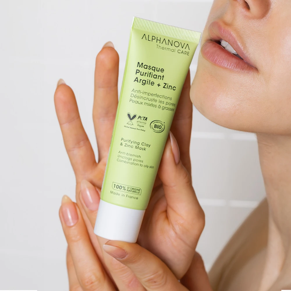 Masque purifiant argile + zinc anti-imperfections Alphanova Thermal Care Perfect+ tube 50 ml