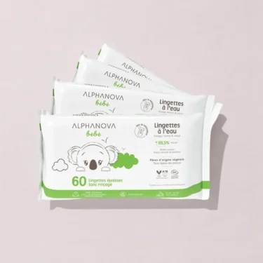 Kit lingettes à l'eau sans parfum x4