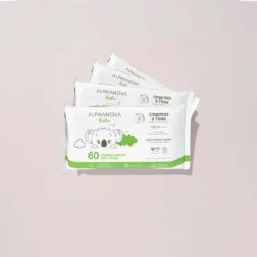 Kit lingettes à l'eau sans parfum x4