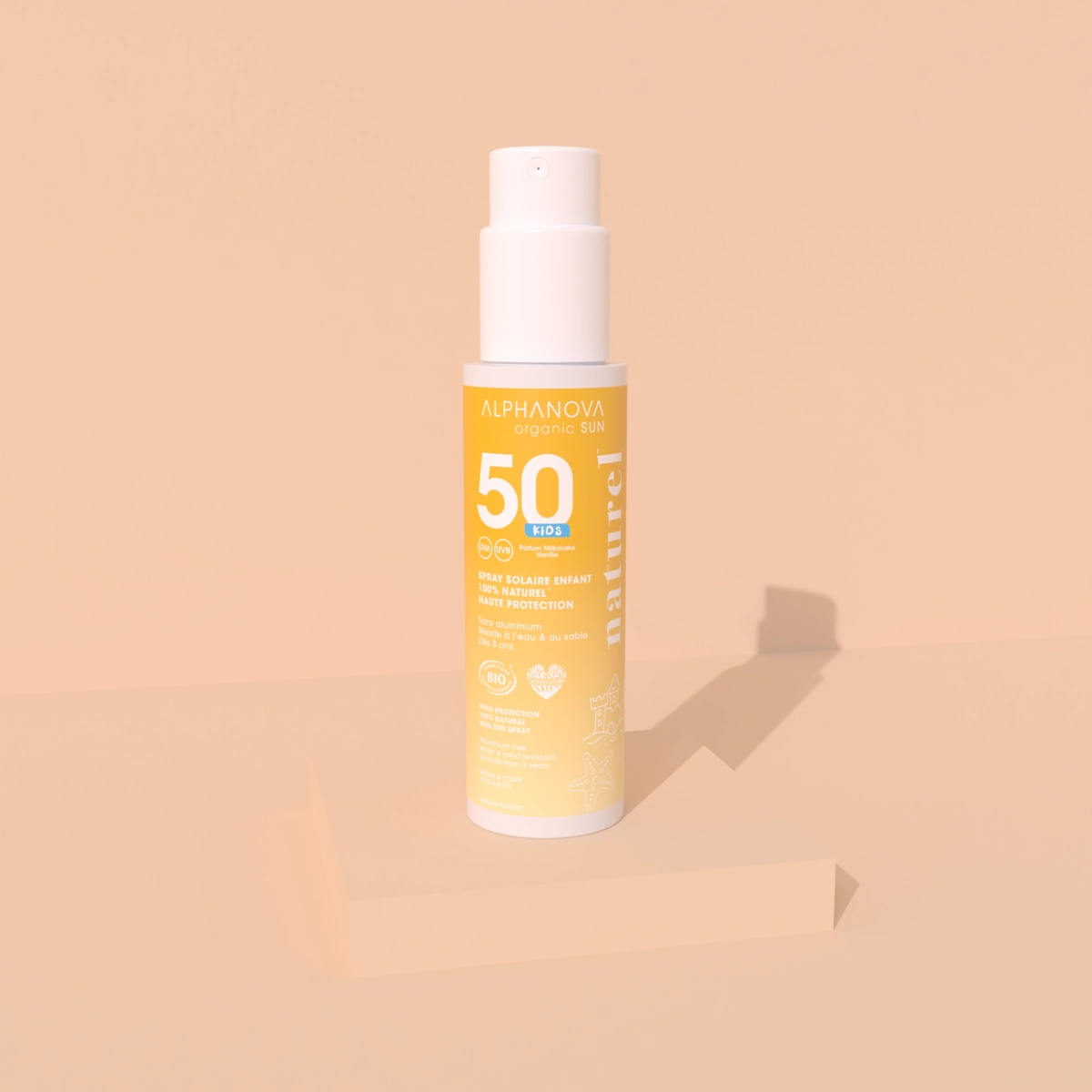 Spray crème solaire enfant SPF 50 – haute protection 100% naturel**