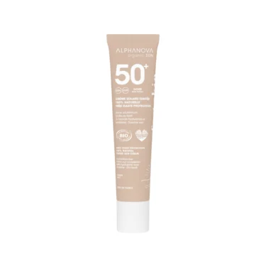 Crème solaire teintée dorée SPF50+ 100% naturelle Alphanova