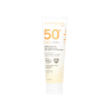 Crème solaire solaire sensible SPF50+ visage Alphanova Organic Sun 50 g