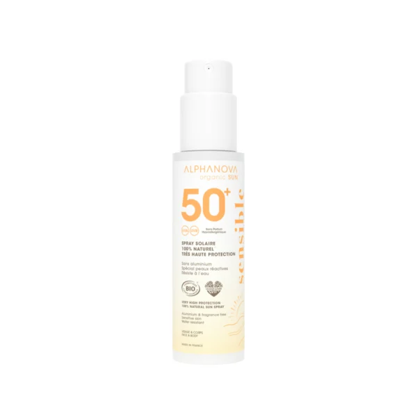 Spray solaire peau sensible SPF 50+ Alphanova Santé – pack
