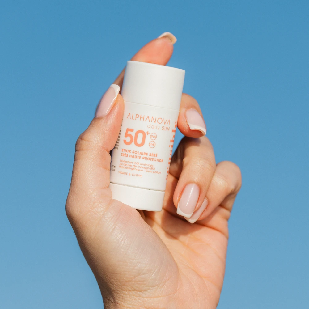 Stick solaire bébé SPF 50+ – format nomade visage & corps